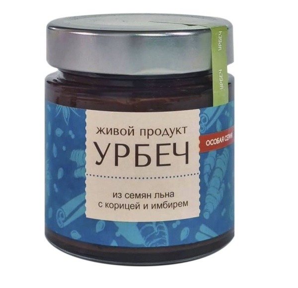 Урбеч Живой продукт из семян льна с корицей и имбирем 200гр