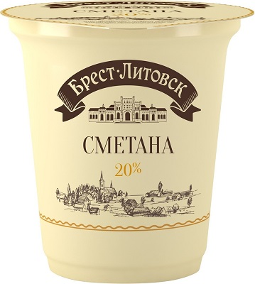 Сметана Брест-Литовск 20%, 300гр