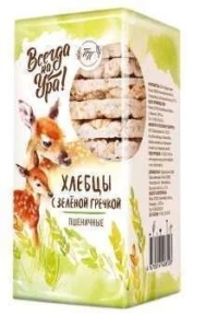 Хлебцы Всегда на Ура с зеленой гречкой пшеничные 60гр