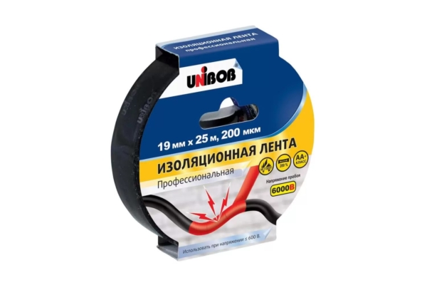 Лента изоляционная профессиональная Unibob 19мм*25м