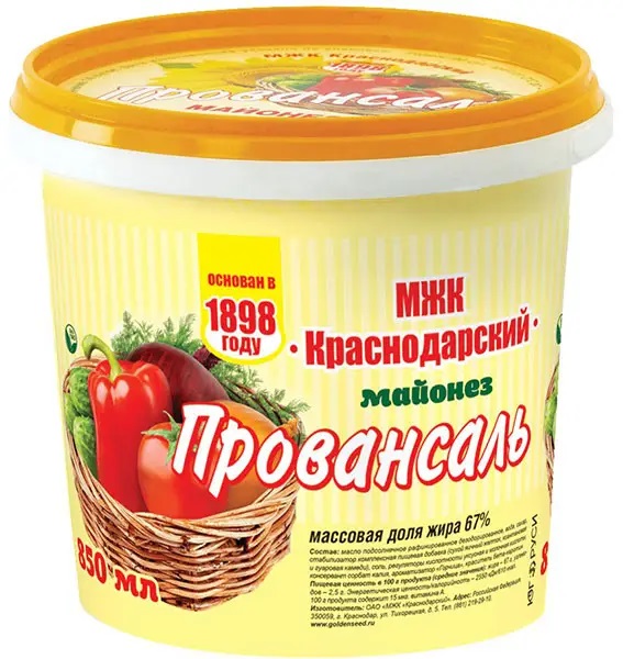 Майонез Провансаль Краснодарский 67% 850мл (ведро) АО Агрокомплекс