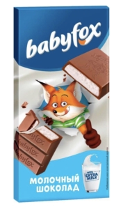 Шоколад Babyfox с молочной начинкой 90гр