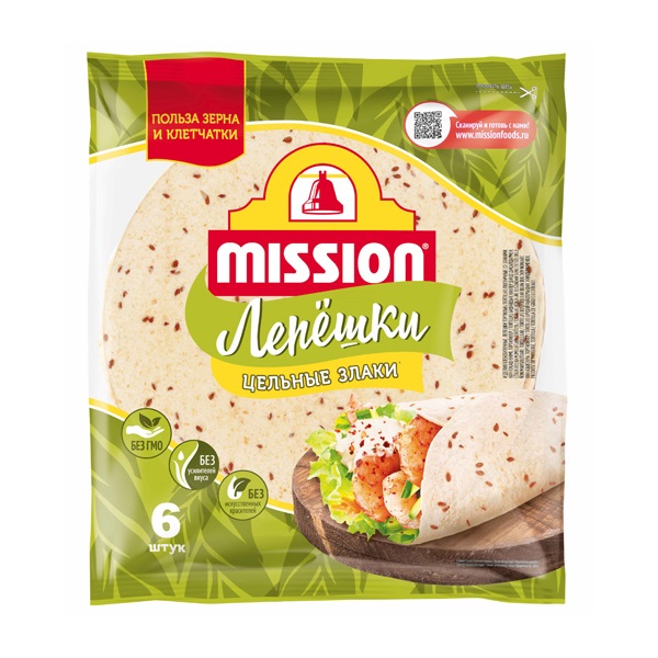 Лепешки Missijn цельные злаки 250гр