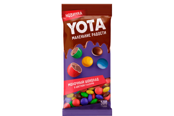 Драже YOTA молочный шоколад в цветной глазури