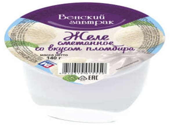 Желе Венский завтрак сметанное вкус пломбира 140гр