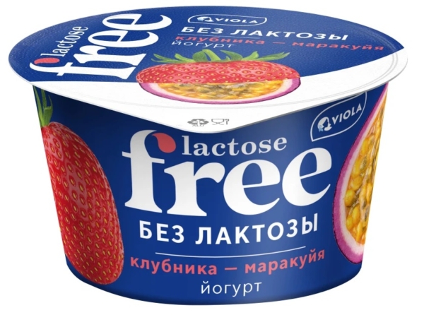 Йогурт VIOLA безлактозный клубника-маракуйя  2,7% 180гр