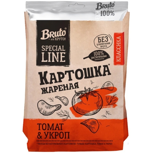 Чипсы Бруто томат, укроп 120гр
