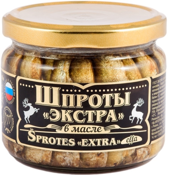 Шпроты в масле Экстра 270гр Вкусные Консервы