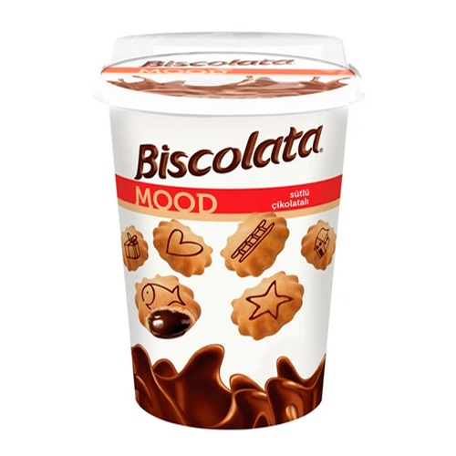 Печенье Biscolata Mood c какао и начинкой из черного шоколада 115г