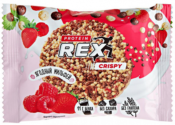 Хлебцы ProteinREX протеино-злаковые Ягодный Мильфей 55г ООО Роял Кейк