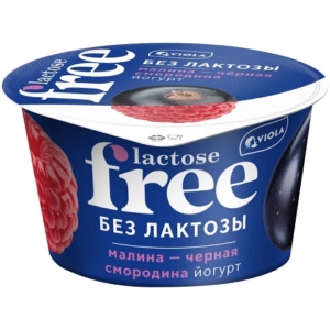 Йогурт VIOLA Free безлактозный малина-черная смородина 2,7% 180гр