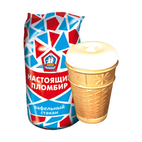 Мороженое Настоящий Пломбир ванильное глазированный Зефир 15% стакан 80гр