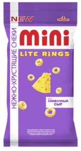Снеки хрустящие Lite Rings со вкусом сливочного сыра 30гр