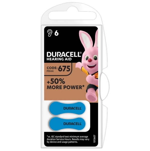 Батарейки Дюраселл для слуховых аппаратов 675 1,45V 1уп*6шт Германия*