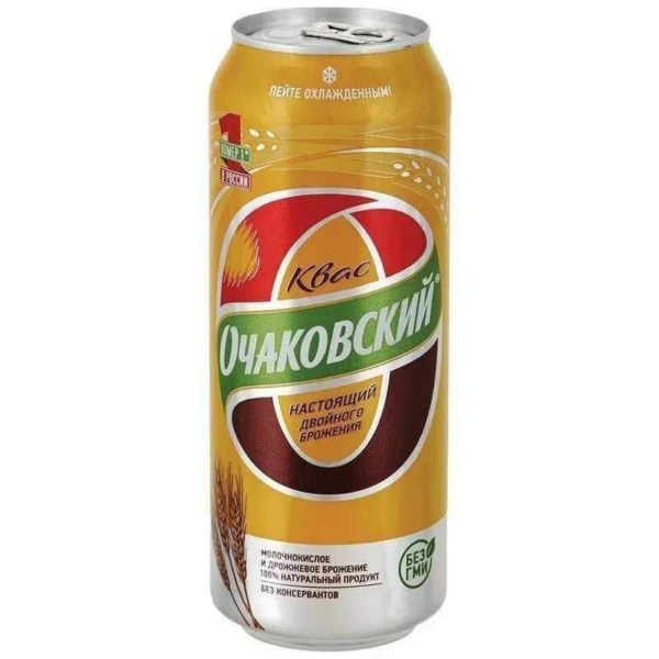 Квас Очаковский двойного брожения фильтр. 0,45л ж/б АО МПБК Очаково *