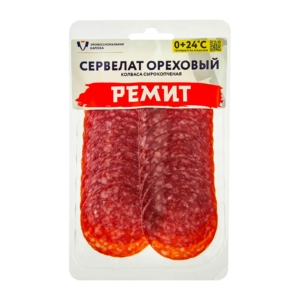 Колбаса сервелат Ореховый Стародворье с/к в/у 70гр нарезка