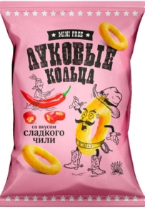 Снэки Мини Free картофельные Луковые кольца со вкусом сладкого чили 45гр