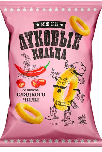 Снэки Мини Free картофельные Луковые кольца со вкусом сладкого чили 45гр