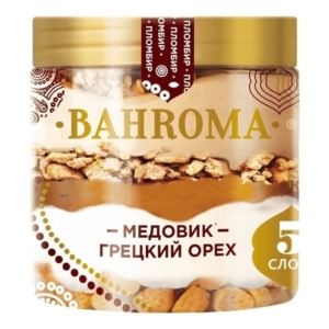 Мороженое Пломбир Бахрома Медовик грецкий орех 320г банка Казахстан*