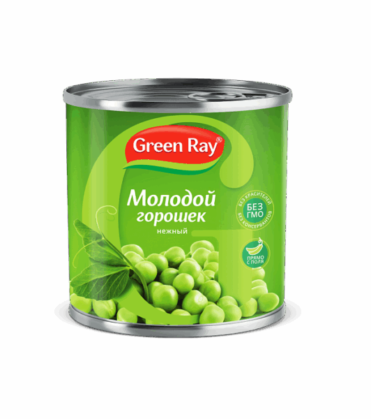 Горошек зеленый Green Ray молодой нежный 460гр