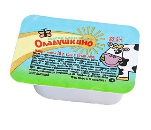 Масло сливковое Оладушкино 82,5% 10гр