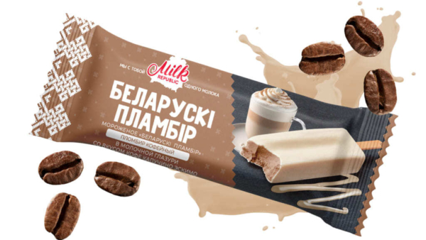 Мороженое Беларуски Пломбир пломбир кофейный в мол.глаз.со вкусом кофе капучино эскимо 80г Беларусь*