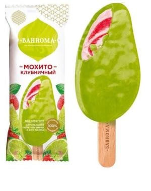 Мороженое эскимо Бахрома Махито клубничный 75гр