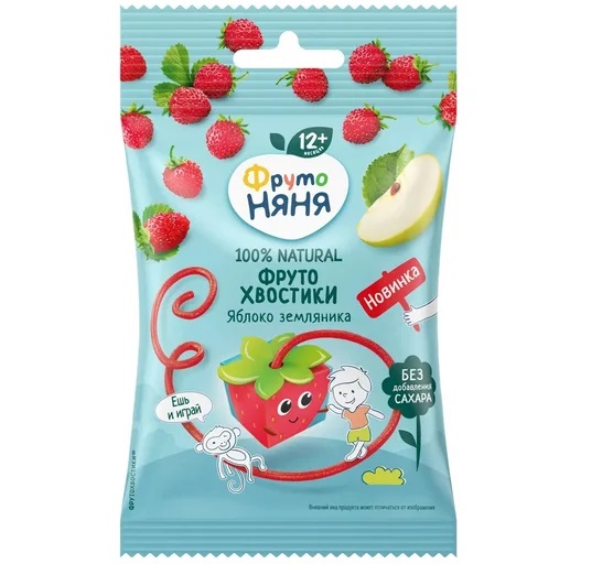 Фруктовые кусочки Фруто Няня фруто хвостики яблоко земляника 15гр