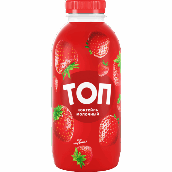 Молочный коктейль ТОП SHAKE клубника 2% 450гр