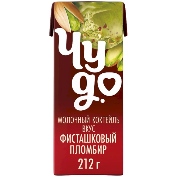 Коктейль молочный Чудо фисташковый пломбир 2% 0,2л