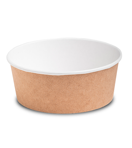 Миска бумажная OSQ Round Bowi 750мл крафт/бел d-150 (180шт)