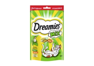 Лакомство для кошек Dreamies MIX курица, кошачья мята 140гр